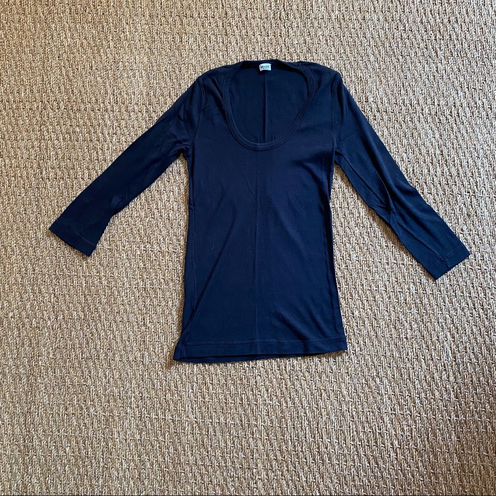 Splendid black scoop neck cotton shirt size small